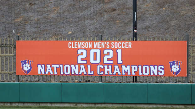 Clemson's 2021 Men's Soccer National Championship Banner